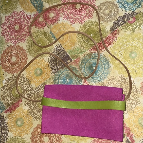 Small Handmade Original/One of a Kind Leather Crossbody Bag/Purse - Picture 1 of 7